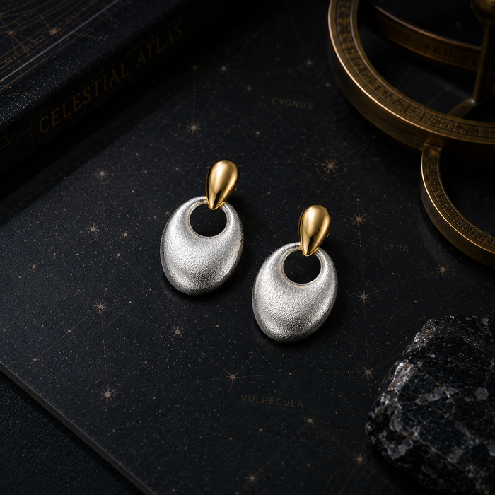 Minimalist Gold and Silver Drop Earrings for Women, Modern Geometric Statement Dangle Earrings, Lightweight Fashion Jewelry Gift for Her